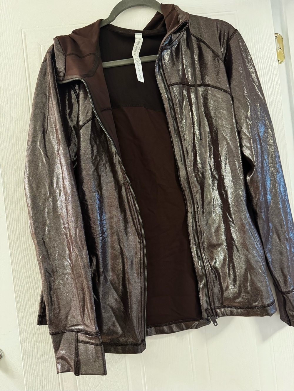 lululemon athletica Shiny Hooded Zip Jacket - Brown NWT